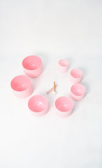 New Complete Healing Crystal Singing Bowl Set - New Rose Color Design - Size 6" to 12" - 432 Hz