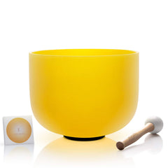 Chakra Color Crystal Chakra Singing Bowl - 99.993% Pure Quartz For Clear Sounds, Deep Meditation and Chakra Balance