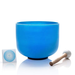 Chakra Color Crystal Chakra Singing Bowl - 99.993% Pure Quartz For Clear Sounds, Deep Meditation and Chakra Balance