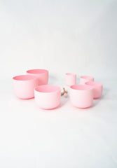 New Complete Healing Crystal Singing Bowl Set - New Rose Color Design - Size 6" to 12" - 432 Hz