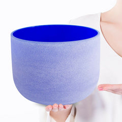 Chakra Color Crystal Chakra Singing Bowl - 99.993% Pure Quartz For Clear Sounds, Deep Meditation and Chakra Balance