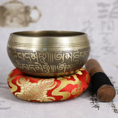 Collectable Hand Hammered Tibetan Singing Bowl With Wooden Hammer and Cushion for Deep Meditation - Save 50% Today Only