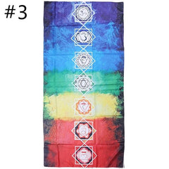 Rainbow 7 Chakra Mandala Bohemian Indian Design Mat/Tapestry