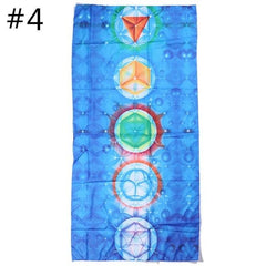 Rainbow 7 Chakra Mandala Bohemian Indian Design Mat/Tapestry